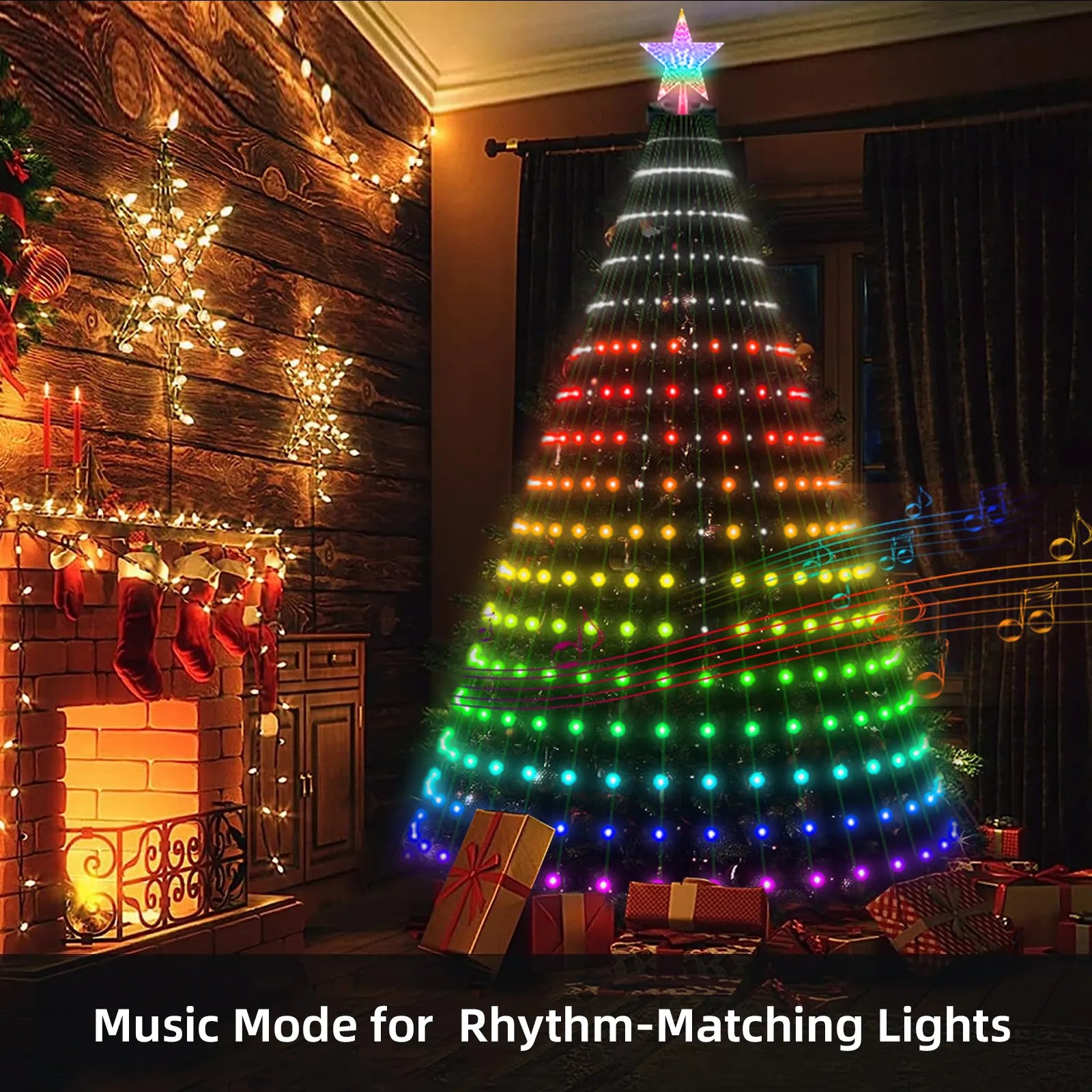 Super RGB 7 Ft Plug in DIY Smart Christmas Tree Light APP Controlled LED  Animated Lightshow Xmas Tree String Light With Remote